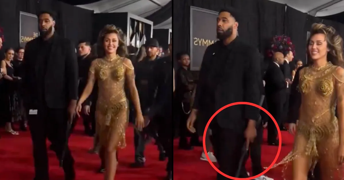 Something Strange About Miley Cyrus’s Bodyguard at the Grammys