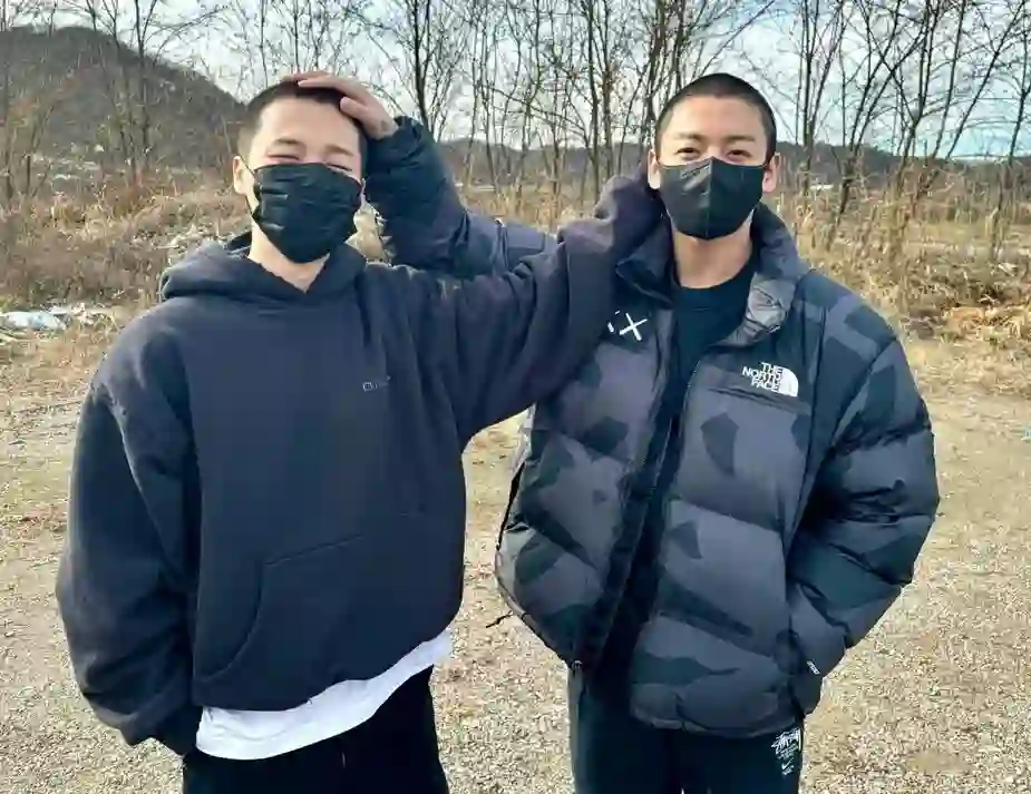 Jungkook and Jimin ahead of their enlistment. | Weverse
