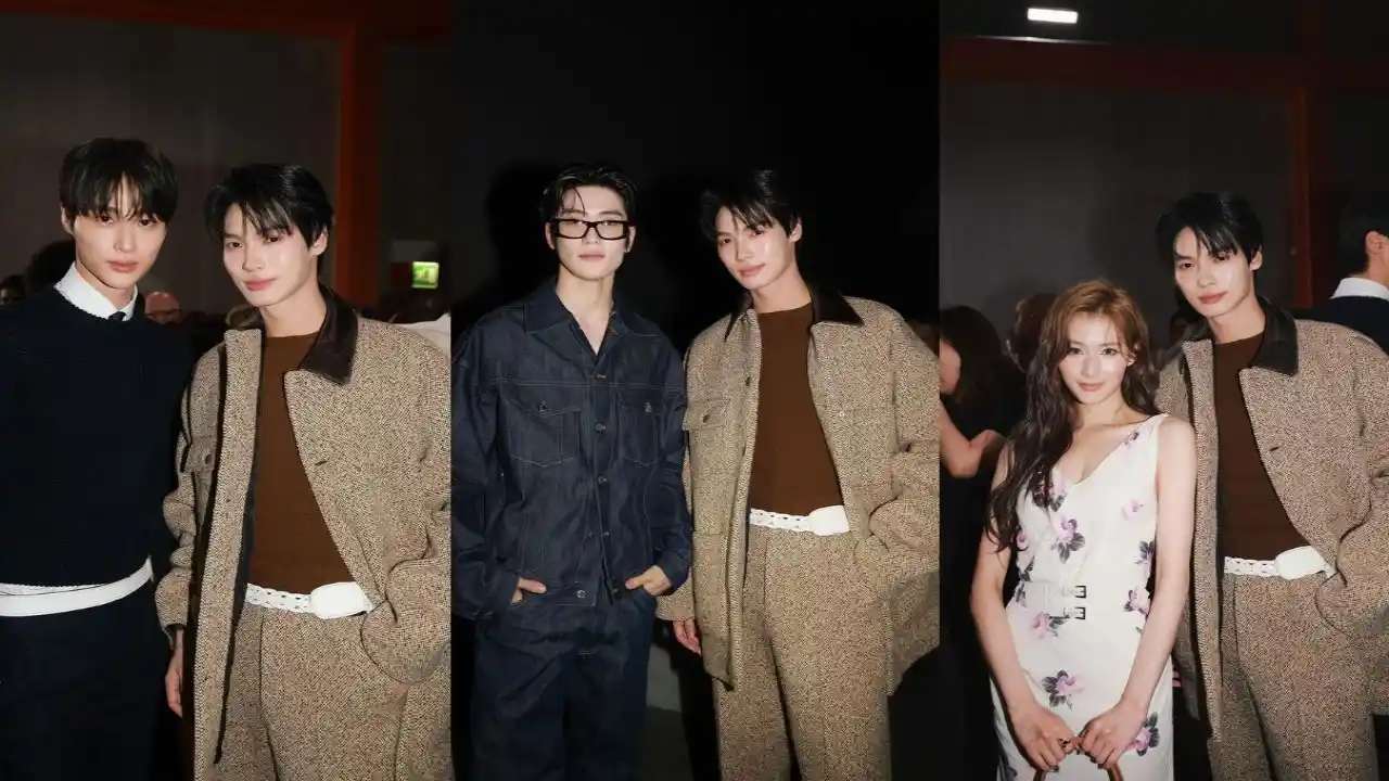 Thai actor Win Metawin hangs out with Byeon Woo Seok, NCT’s Jaehyun and TWICE’s Sana at Prada show; talks with Lovely Runner star