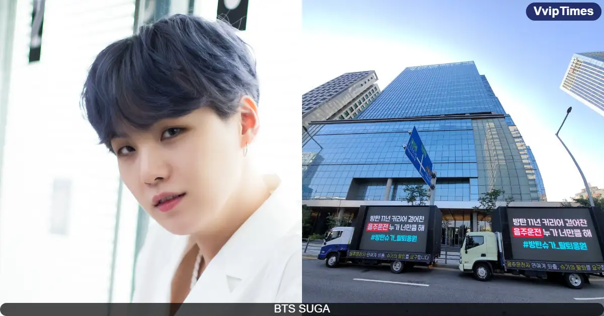 Protest Trucks Demand SUGA's Departure from BTS Following DUI Incident