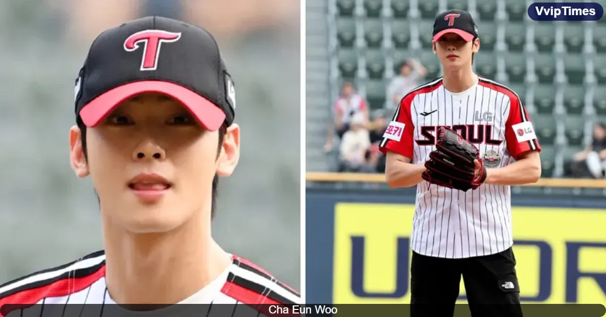 ASTRO's Cha Eunwoo Shines on the Baseball Field with Viral First Pitch Moment