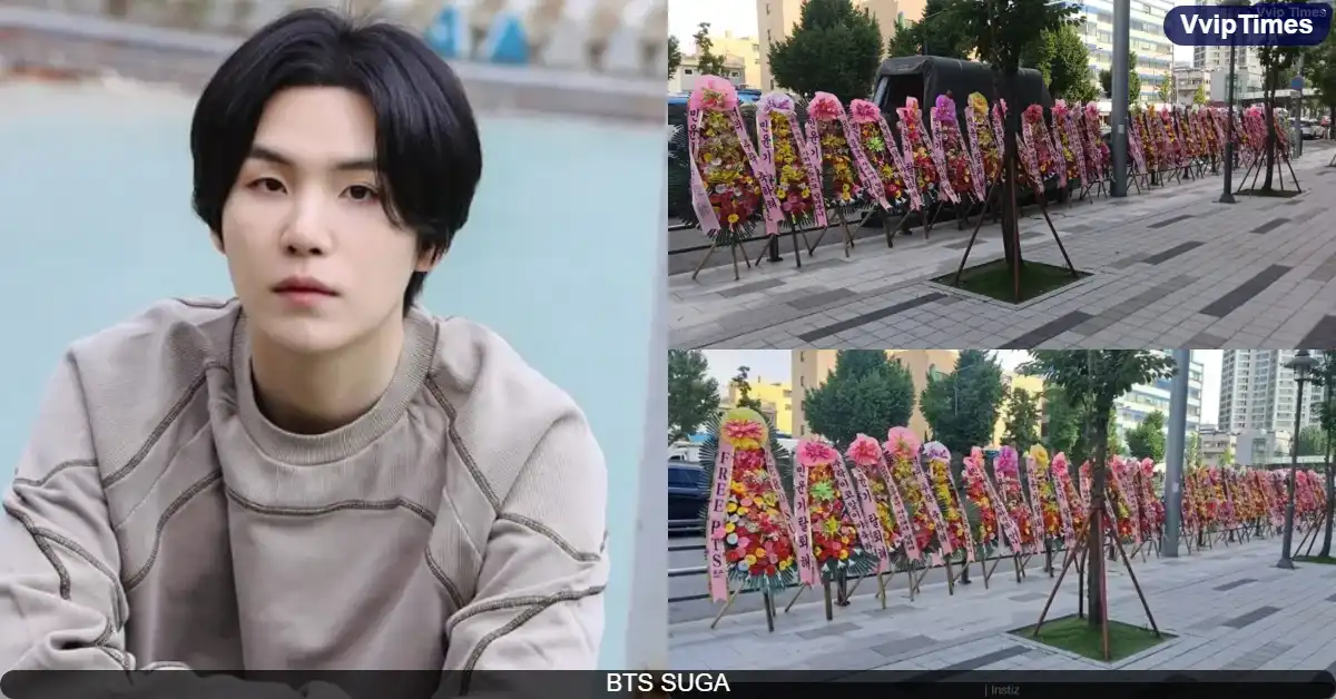 Wreaths calling for BTS Suga’s withdrawal were sent in front of HYBE Headquarters