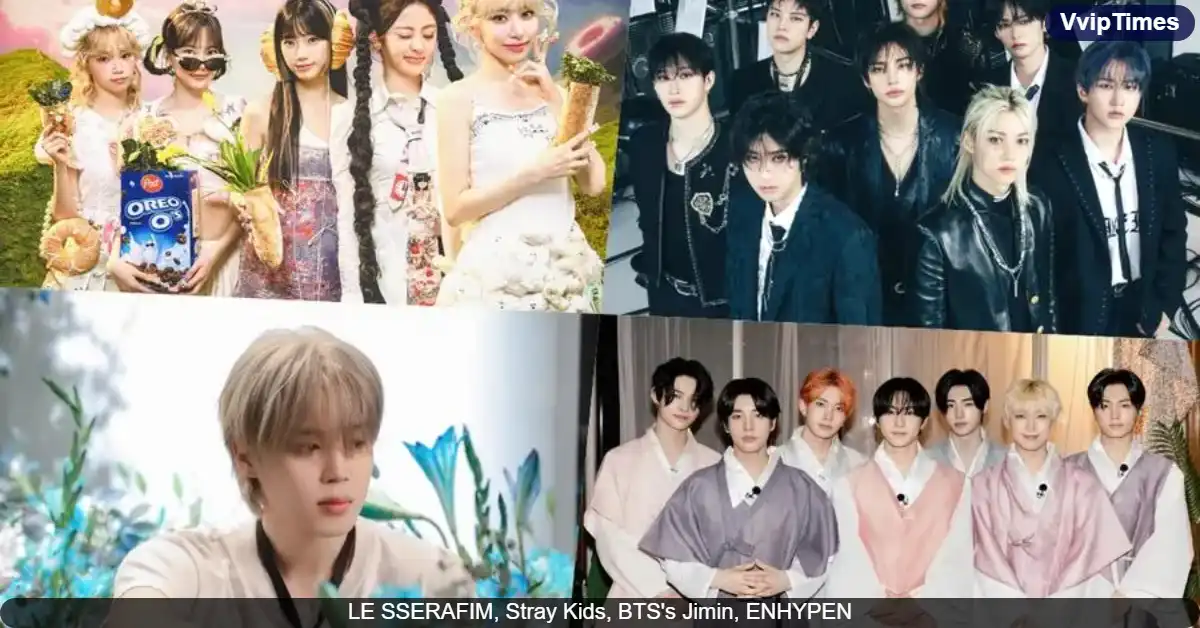 LE SSERAFIM, Stray Kids, BTS's Jimin, ENHYPEN, aespa, SEVENTEEN, TXT, NewJeans, and ATEEZ Dominate Billboard World Albums Chart for September 2024