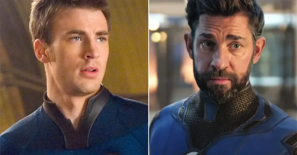 Chris Evans in 'Fantastic Four: Rise of the Silver Surfer;' John Krasinski in 'Doctor Strange in the Multiverse of Madness'. Diyah Pera/Fox; Marvel Studios
