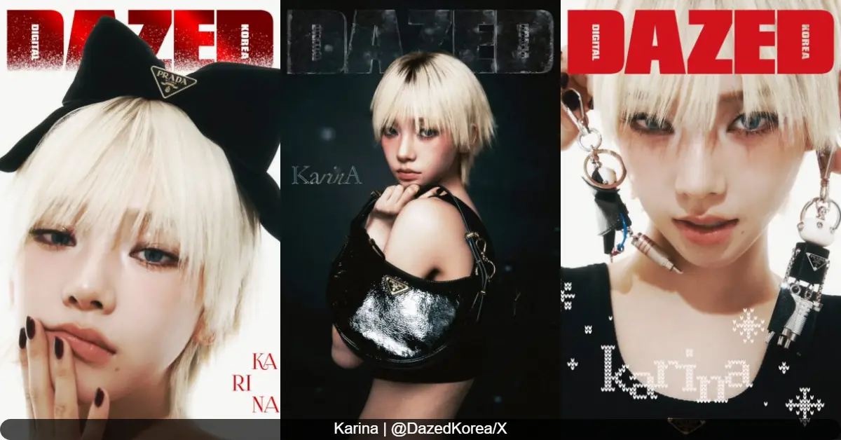 Karina Wows Fans with New Short Blonde Hair on Dazed Korea Cover