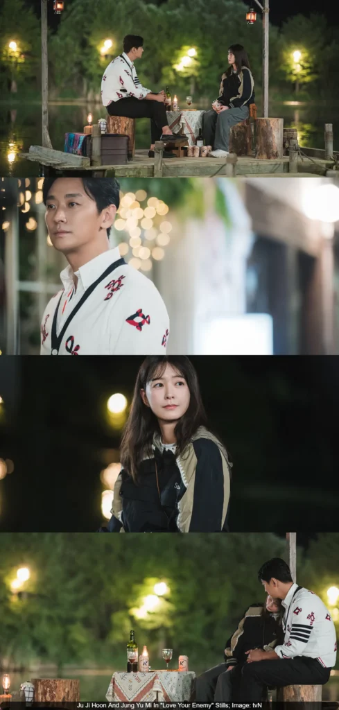 Ju Ji Hoon and Jung Yu Mi Revisit Their First Kiss Spot in “Love Your Enemy”