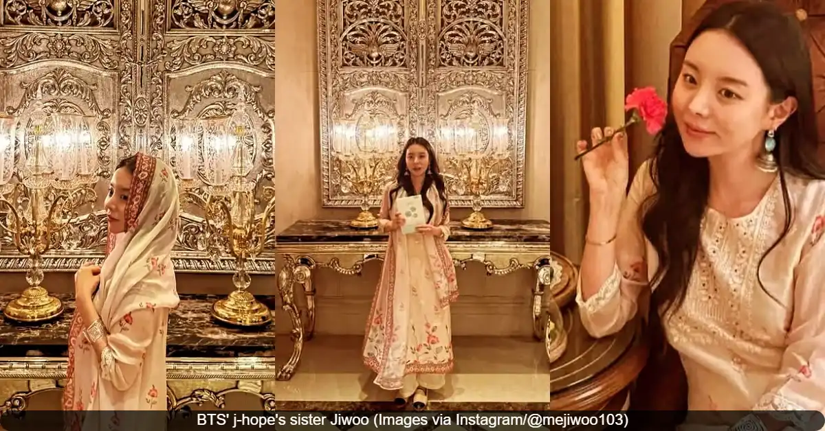 BTS’ j-hope’s Sister Jung Jiwoo Stuns Fans with Indian Attire During Brand Promotion in Delhi