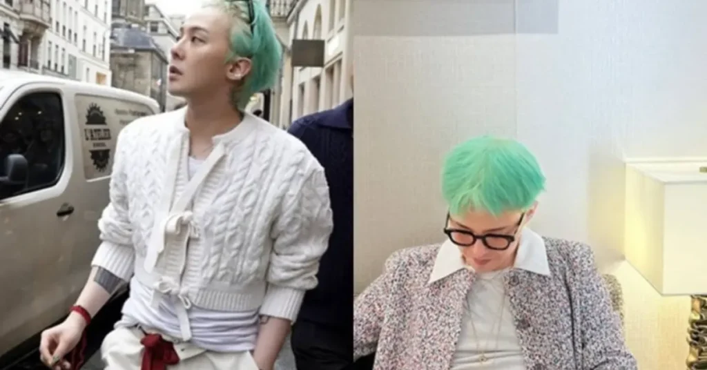 G-Dragon Surprises Fans in Paris with New Mint Green Hair