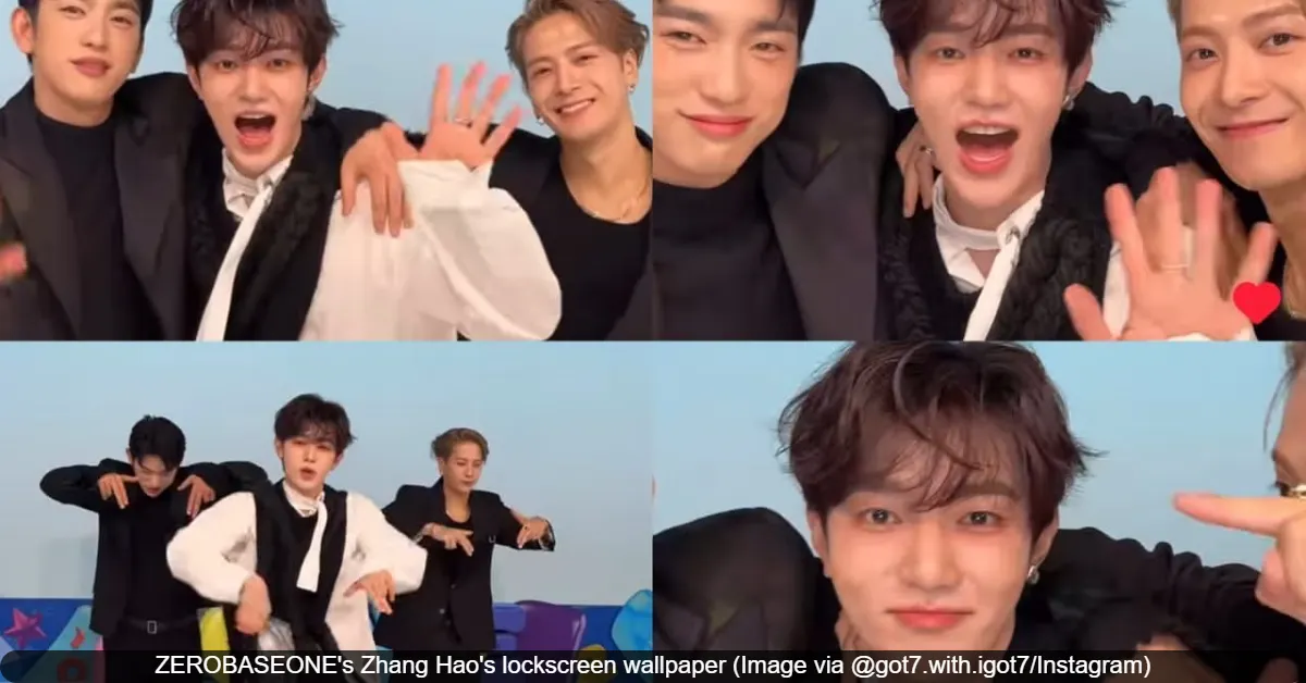 “Fans Excited as ZEROBASEONE’s Zhang Hao Uses GOT7’s Jinyoung and Jackson Photo for Lockscreen Wallpaper”