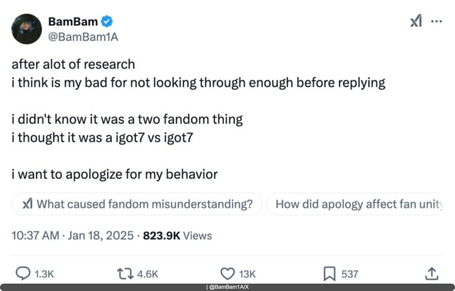 BamBam's Apology and Subsequent Deletion