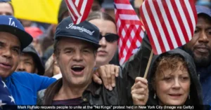 Mark Ruffalo Leads No Kings Protest in New York City, Inspires Crowd with "Together, We're the Avengers Now" Call for Bravery and Unity Against Oppression