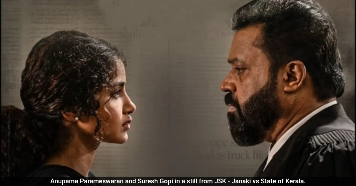 Anupama Parameswaran and Suresh Gopi in a still from JSK - Janaki vs State of Kerala.