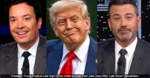 Donald Trump Predicts Jimmy Kimmel and Jimmy Fallon Will Lose Their Shows After Stephen Colbert's Cancellation