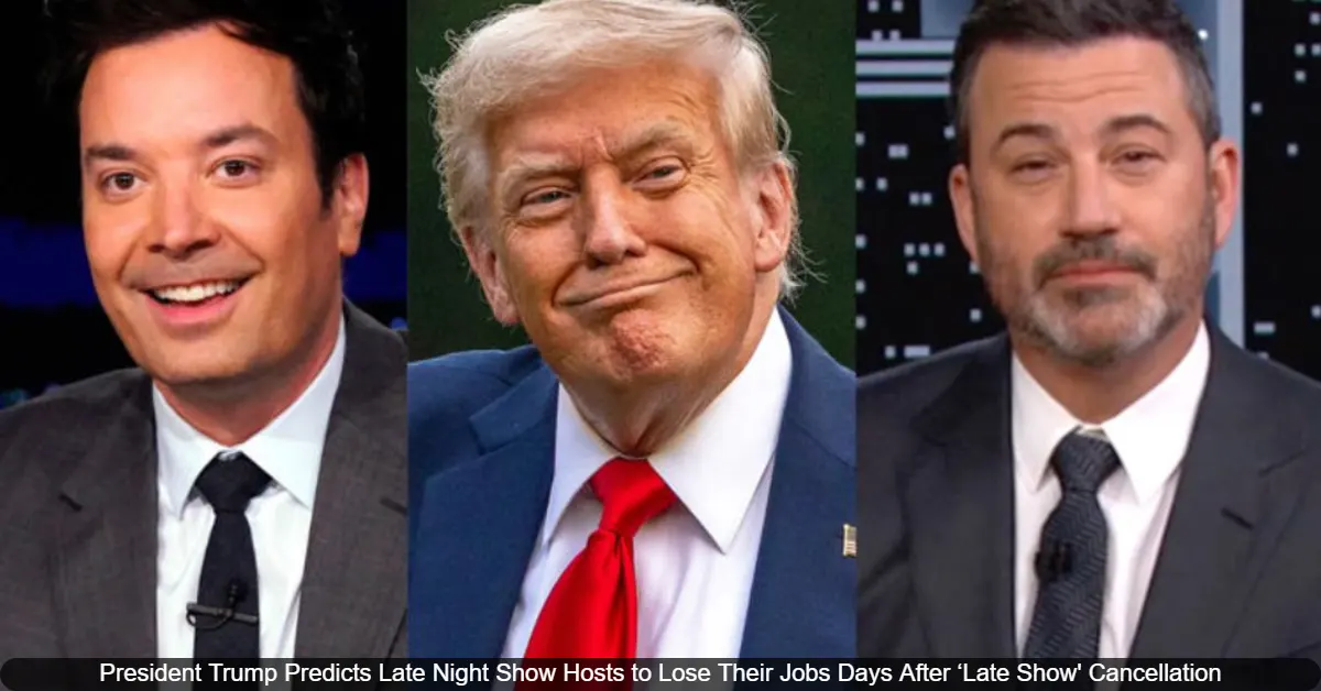 Donald Trump Predicts Jimmy Kimmel and Jimmy Fallon Will Lose Their Shows After Stephen Colbert’s Cancellation