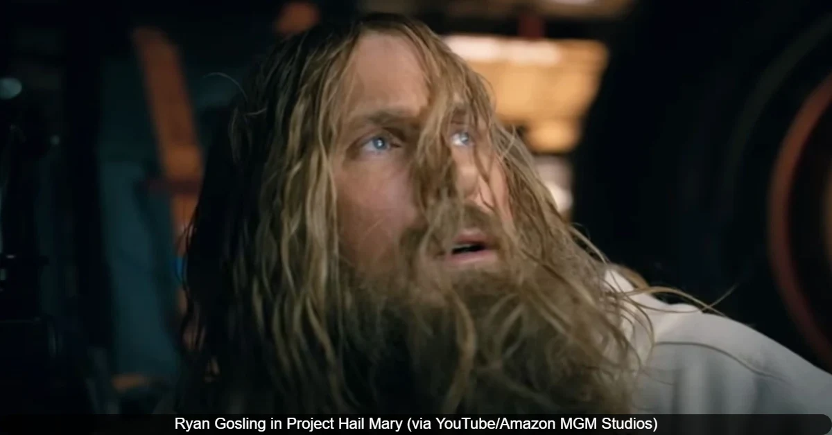Ryan Gosling in Project Hail Mary (via YouTube/Amazon MGM Studios)
