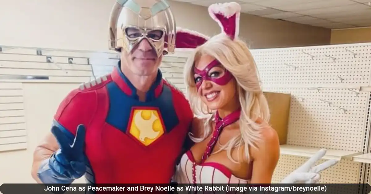 John Cena as Peacemaker and Brey Noelle as White Rabbit