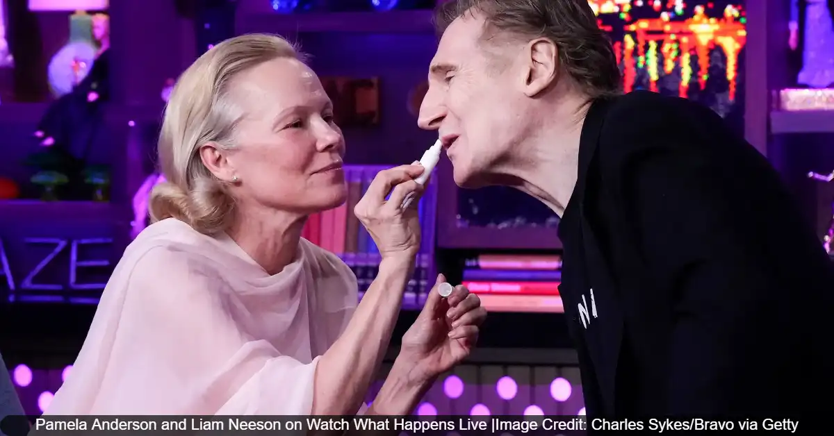 Liam Neeson and Pamela Anderson