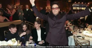 Aran Murphy Yvonne McGuinness Cillian Murphy and Robert Downey Jr. at the 81st Golden Globe Awards Source Getty 55kb Aran Murphy: Cillian Murphy’s Son Lands Major HBO Role