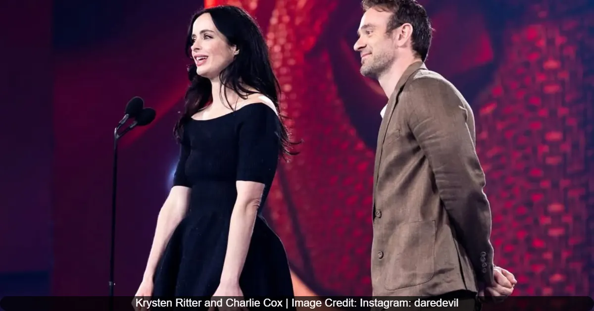 Krysten Ritter and Charlie Cox in Daredevil: Born Again Season 2