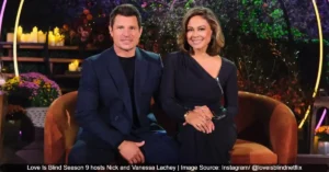 Love Is Blind Season 9 hosts Nick and Vanessa Lachey Image Source Instagram @loveisblindnetflix Love Is Blind Season 9 Reunion: Shocking Baby Announcement Teased in New Trailer
