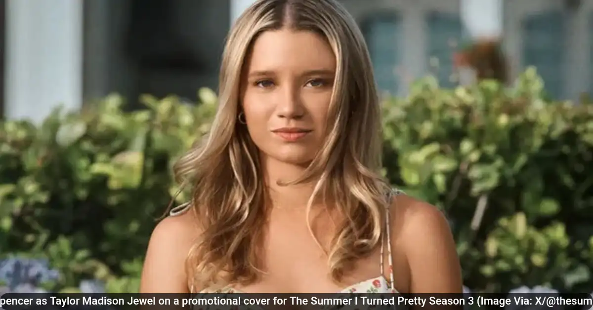 Rain Spencer as Taylor Madison Jewel on a promotional cover for The Summer I Turned Pretty Season 3