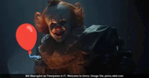 Bill Skarsgård as Pennywise in IT: Welcome to Derry