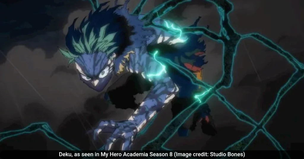 Deku, as seen in My Hero Academia Season 8 (Image credit: Studio Bones)