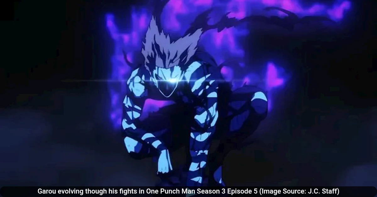 Garou evolving though his fights in One Punch Man Season 3 Episode 5 Image Source J.C. Staff 53kb Garou evolving though his fights in One Punch Man Season 3