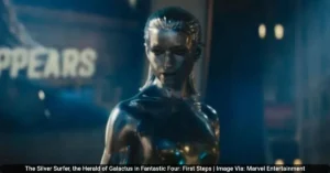The Silver Surfer, the Herald of Galactus in Fantastic Four: First Steps