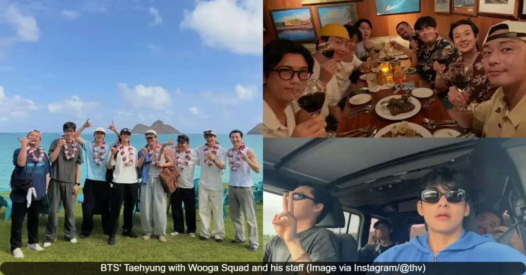 BTS Taehyung with Wooga Squad and his staff Image via Instagram @thv 64kb BTS' Taehyung with Wooga Squad and his staff (Image via Instagram/@thv)