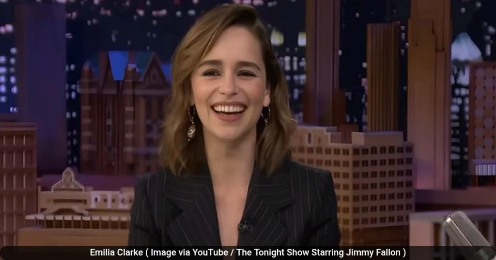 Emilia Clarke ( Image via YouTube / The Tonight Show Starring Jimmy Fallon )