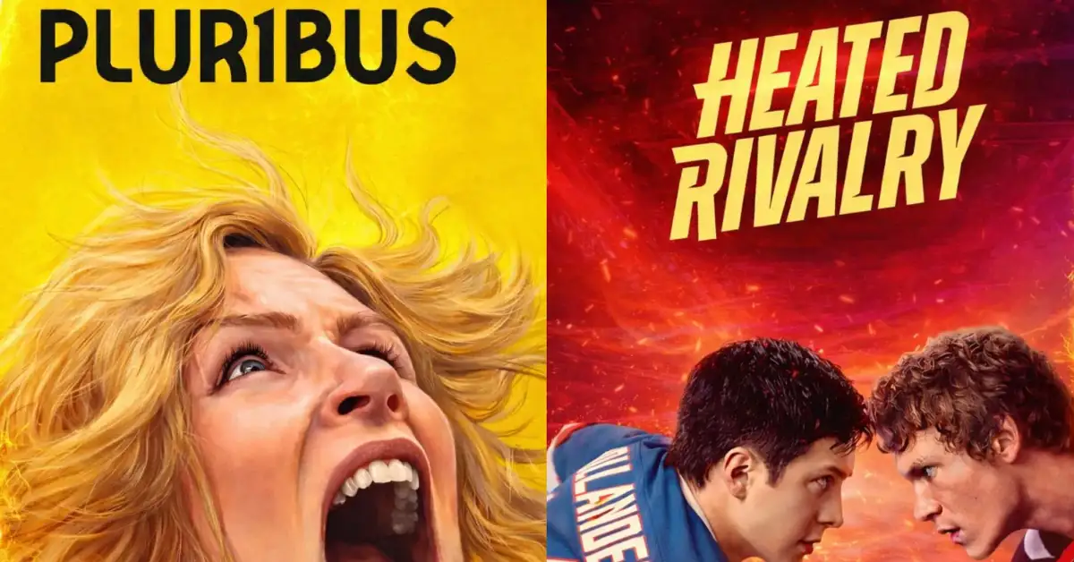 Pluribus / Heated Rivalry (Image Via: Instagram/@plur1busappletv, Instagram/@heatedrivalrycrave