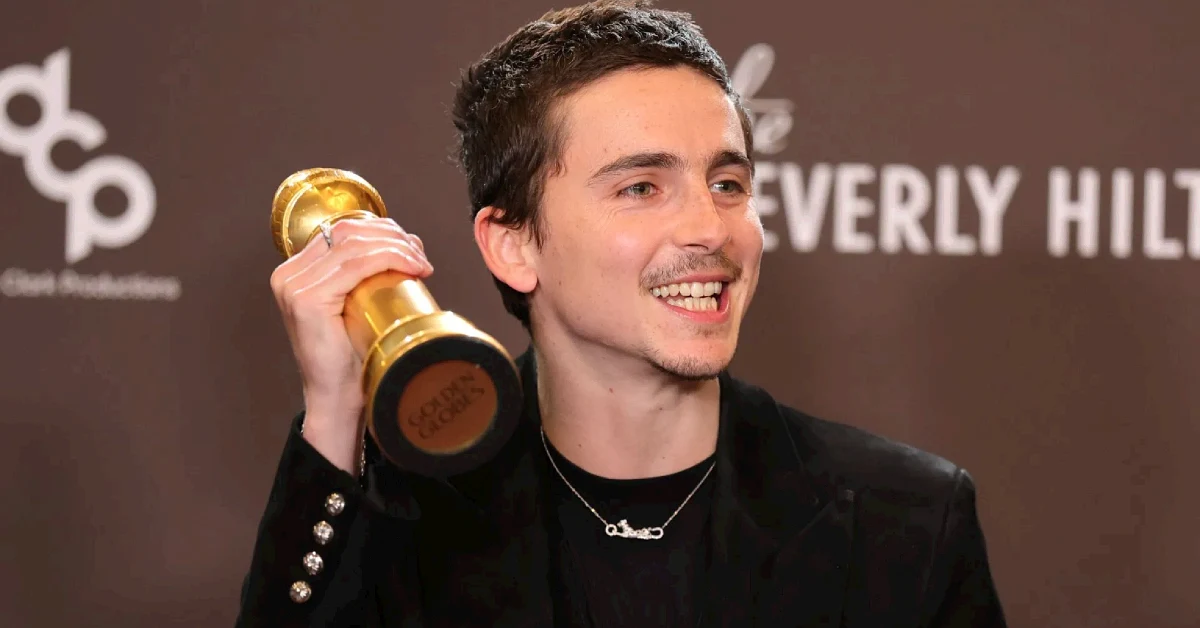 Timothée Chalamet at 83rd Annual Golden Globe Awards - Press Room - Source: Getty