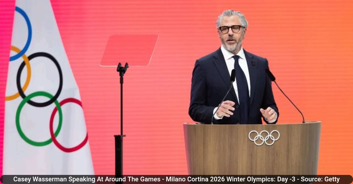 Casey Wasserman Speaking At Around The Games - Milano Cortina 2026 Winter Olympics: Day -3 - Source: Getty