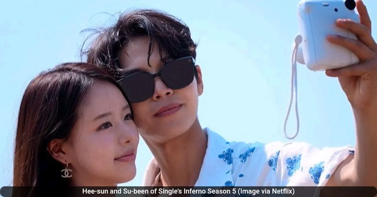 Hee-sun and Su-been of Single's Inferno Season 5 (Image via Netflix)
