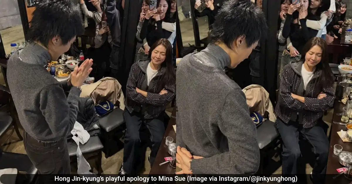 Hong Jin-kyung’s playful apology to Mina Sue (Image via Instagram/@jinkyunghong)