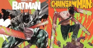 The cover art for Absolute Batman and Chainsaw Man Image Credit DC Comics and Shueisha 70kb Absolute Batman Anime References: How the Comic Pays Homage to Akira and Chainsaw Man
