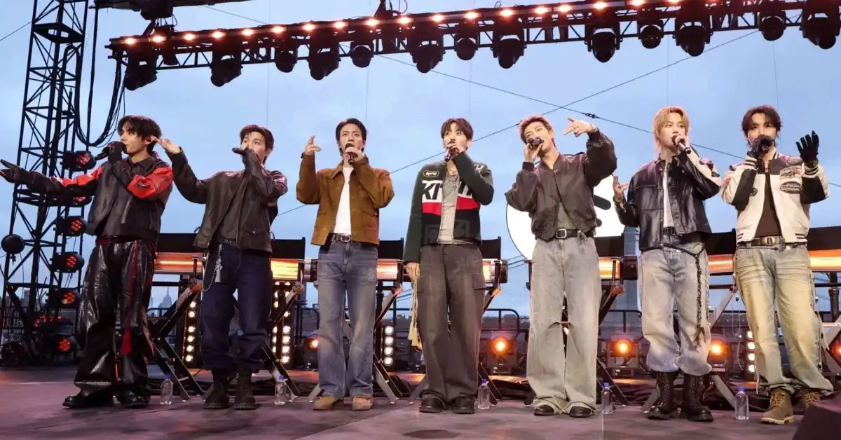 BTS at Spotify's 'SWIMSIDE’ event (Image via Getty)