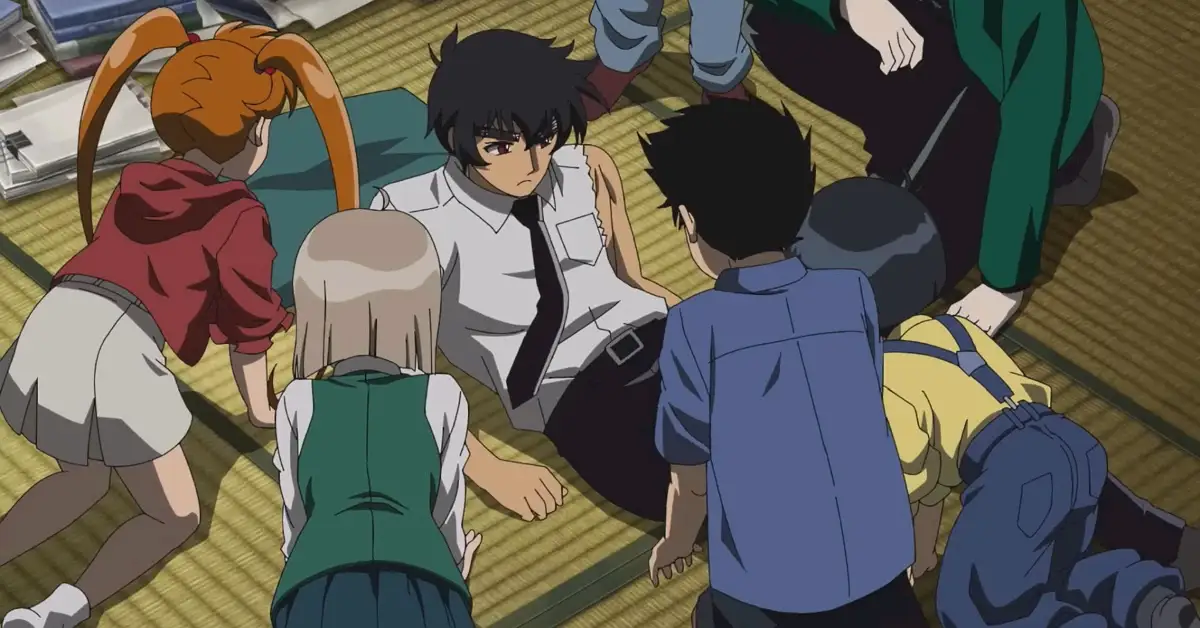 Nube wakes up to being surrounded by his students Source Studio KAI 49kb Hell Teacher: Jigoku Sensei Nube Episode 13 Finale Recap: Students Save Nube in First Cour Ending