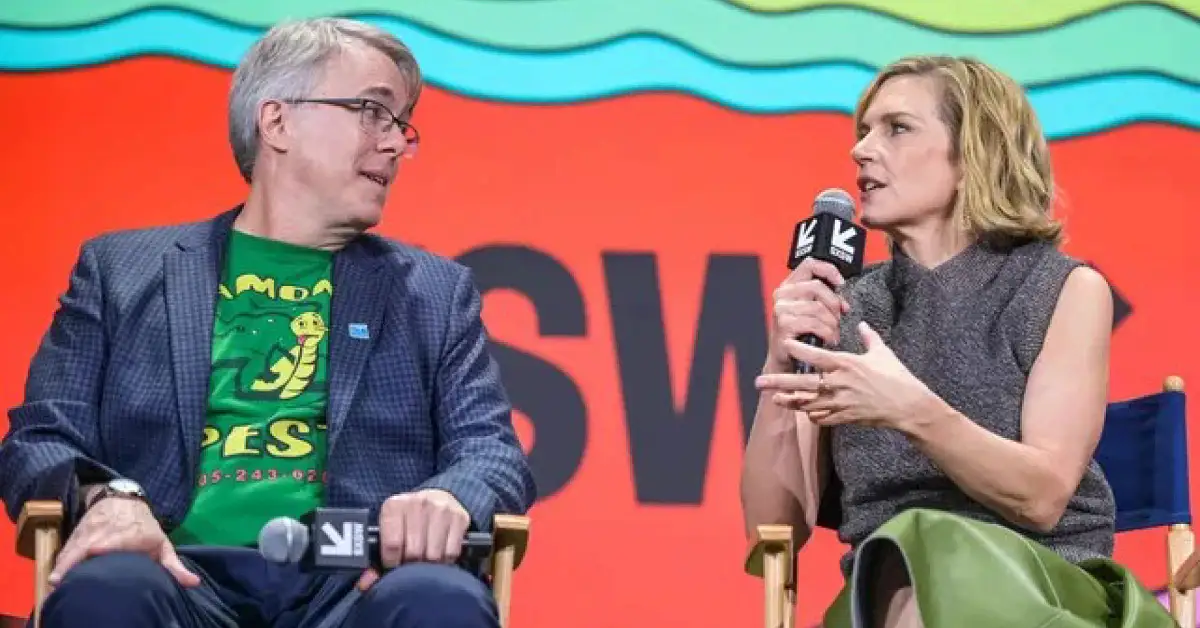 Vince Gilligan and Rhea Seehorn at 2026 SXSW Conference And Festival - Source: Getty