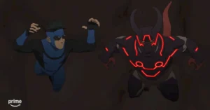 still from Invincible Season 4 Episode 4 Image via YouTube Prime Video 47kb Invincible Season 4 Episode 4: Damien Darkblood Returns and Takes Mark to Hell