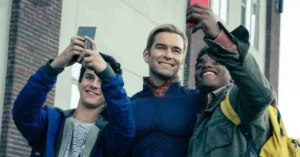 Homelander of The Boys Image via Prime Video 43kb The Boys Season 5: Erin Moriarty and Karen Fukuhara Break Down the “Insane” Finale and Their Characters’ Journey