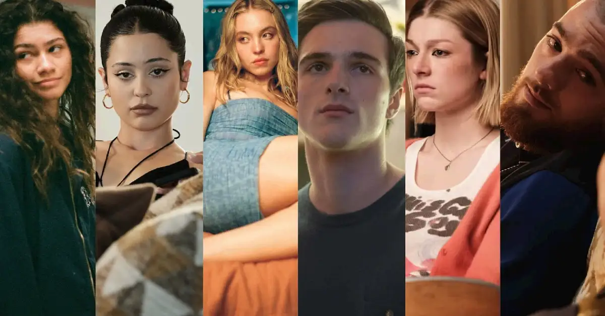 Rue Maddy Cassie Nate Jules Fez. Image Source HBO 42kb Rue, Maddy, Cassie, Nate, Jules, & Fez. in Euphoria