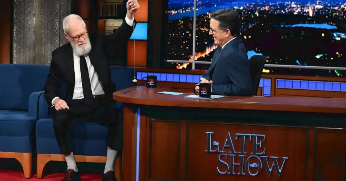 Stephen Colbert and David Letterman