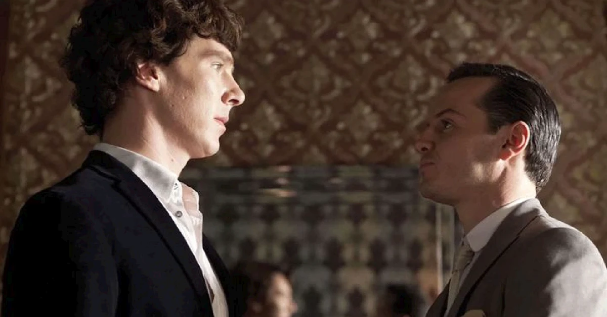 Sherlock with James Moriarty (Image via Netflix)