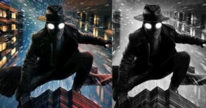 Still from Spider Noir Image Via Instagram @primevideo 68kb Spider-Noir Black-and-White vs. Color: Which Viewing Experience Wins?