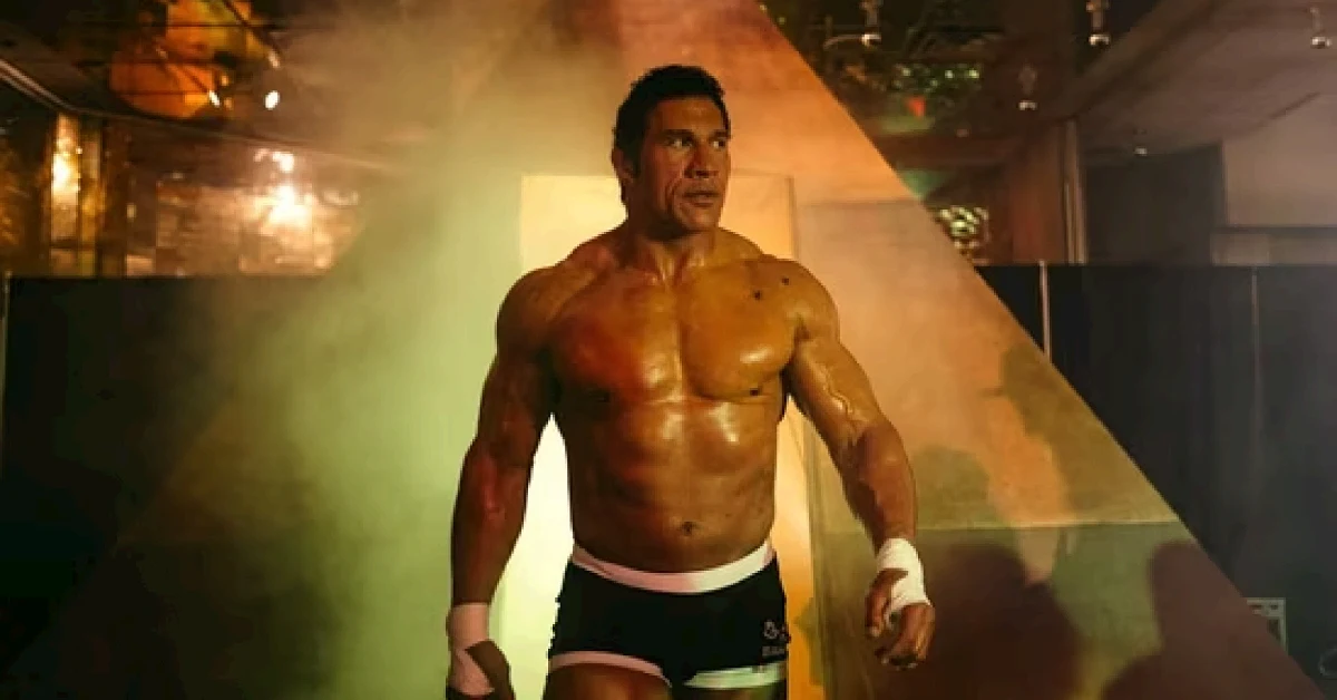 Dwayne Johnson in a still from The Smashing Machine.