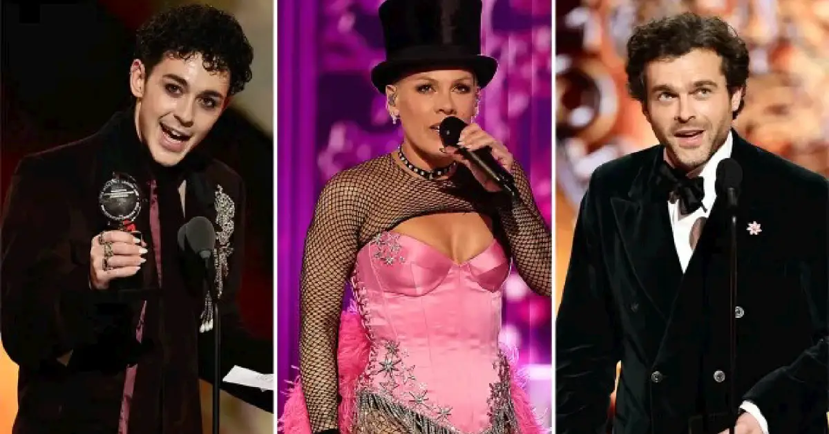 L R Ali Louis Bourzgui Pnk and Alden Ehrenreich at the 2026 Tony Awards Getty Images 58kb L-R: Ali Louis Bourzgui, P!nk and Alden Ehrenreich at the 2026 Tony Awards | Getty Images