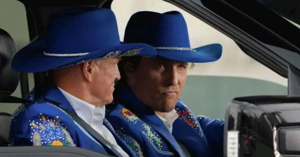 Matthew McConaughey and Woody Harrelson Image via Apple TV 41kb Matthew McConaughey and Woody Harrelson (Image via Apple TV)