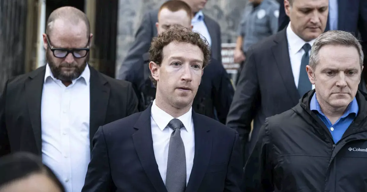 Meta CEO Mark Zuckerberg leaves the Federal Courthouse in downtown Los Angeles after defending the company in a landmark social media addiction trial Anadolu via Getty Images 41kb Meta CEO Mark Zuckerberg leaves the Federal Courthouse in downtown Los Angeles after defending the company in a landmark social media addiction trial (Anadolu via Getty Images)